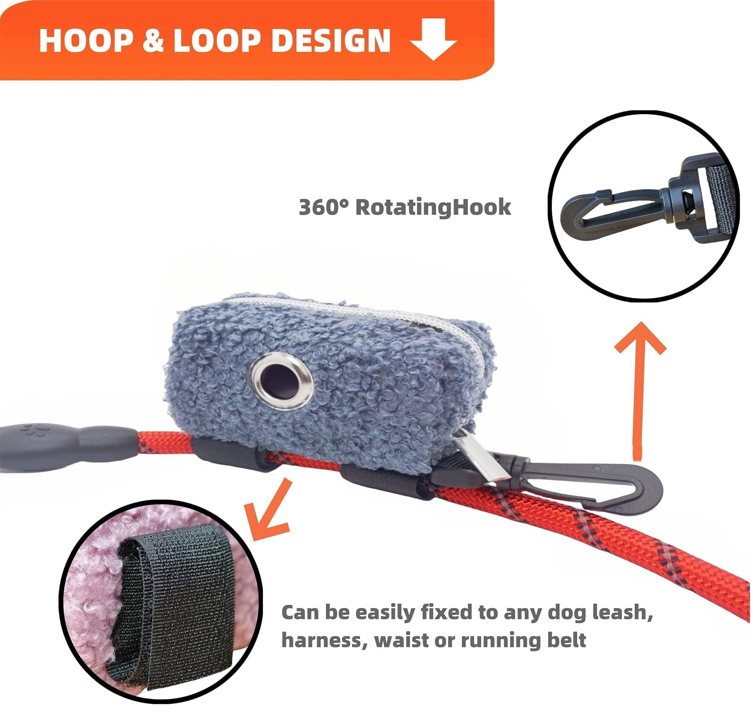 Portable and Reusable Dog Waste Bag Dispenser in Indigo