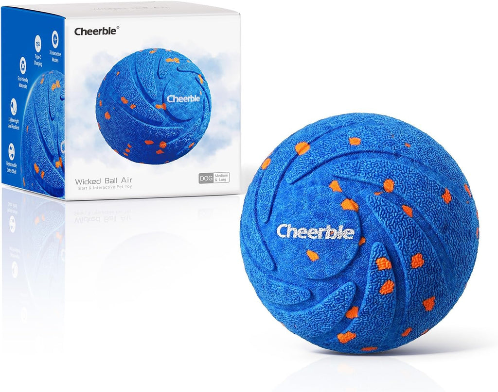 Smart Interactive Dog Toy - Wicked Ball AIR, Automatic Moving and Rotating Ball, E-TPU Material, IPX7 Waterproof, Ideal for Puppies and Medium to Large Dogs