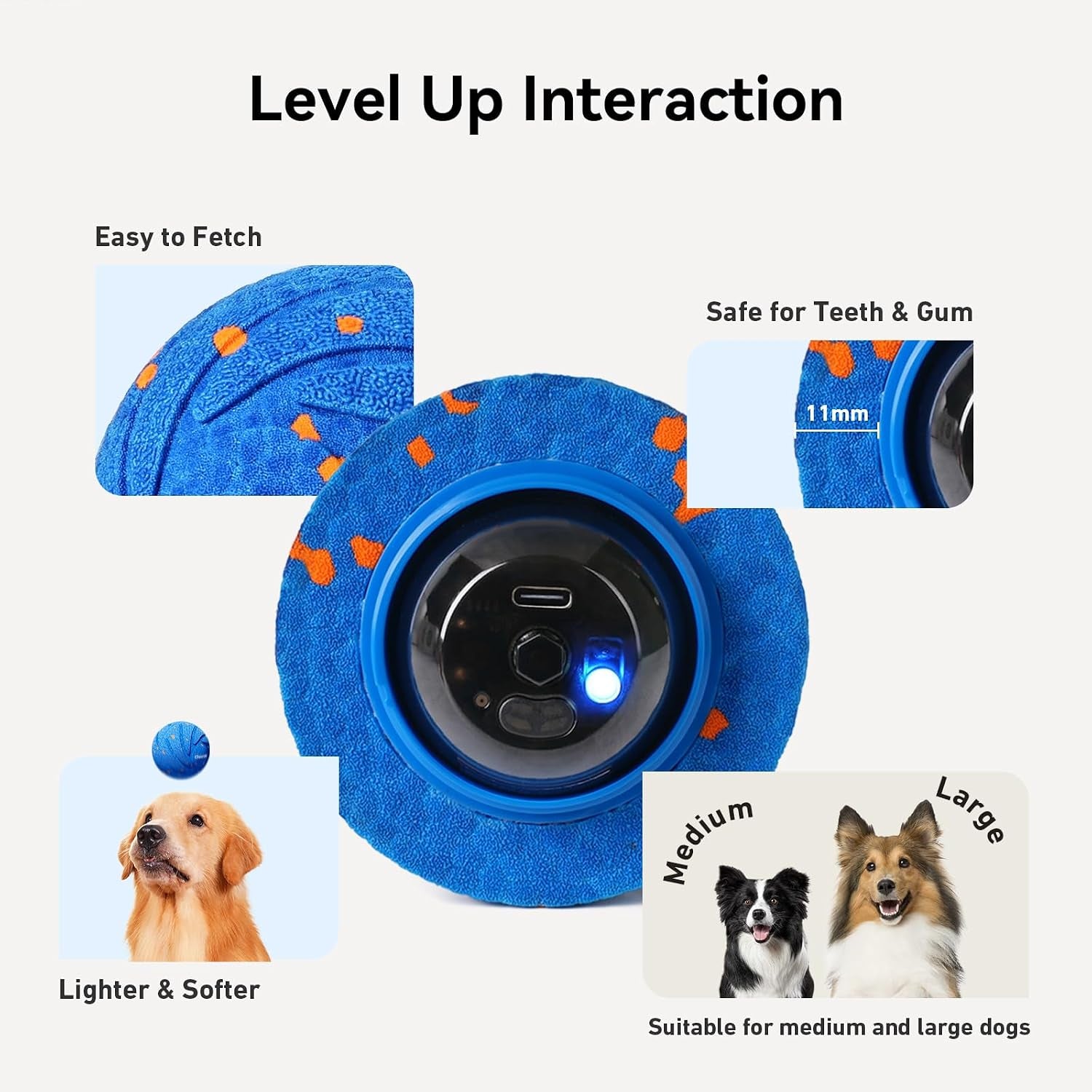 Smart Interactive Dog Toy - Wicked Ball AIR, Automatic Moving and Rotating Ball, E-TPU Material, IPX7 Waterproof, Ideal for Puppies and Medium to Large Dogs