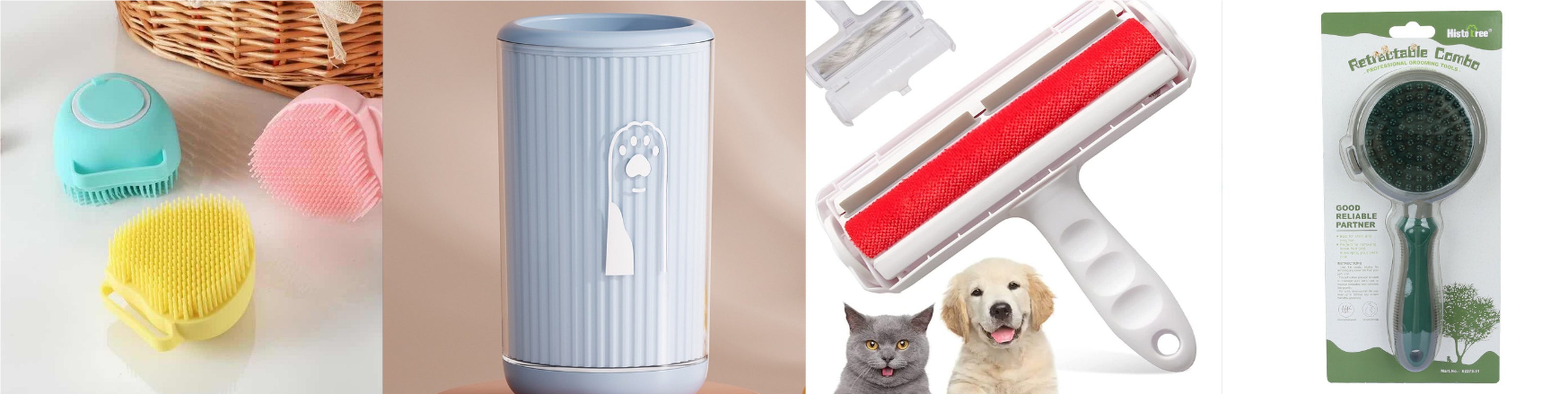Self-Cleaning Double-Sided Slicker Brush for Pet Hair Removal and Massage for Cats