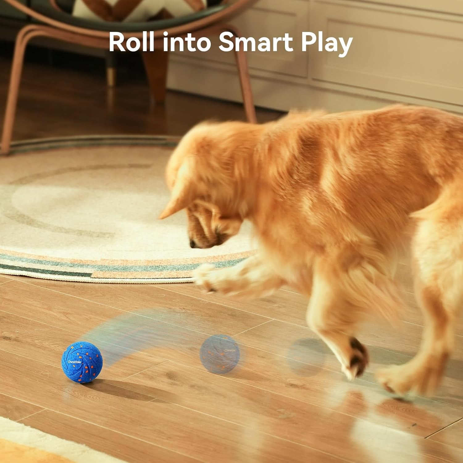 Smart Interactive Dog Toy - Wicked Ball AIR, Automatic Moving and Rotating Ball, E-TPU Material, IPX7 Waterproof, Ideal for Puppies and Medium to Large Dogs