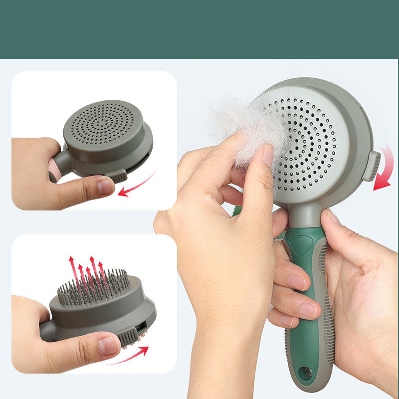 Self-Cleaning Double-Sided Slicker Brush for Pet Hair Removal and Massage for Cats