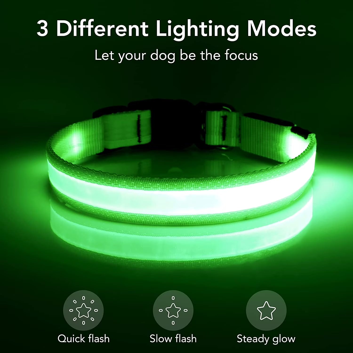 USB Rechargeable Waterproof LED Dog Collar - Adjustable Super Bright Safety Light for Enhanced Visibility