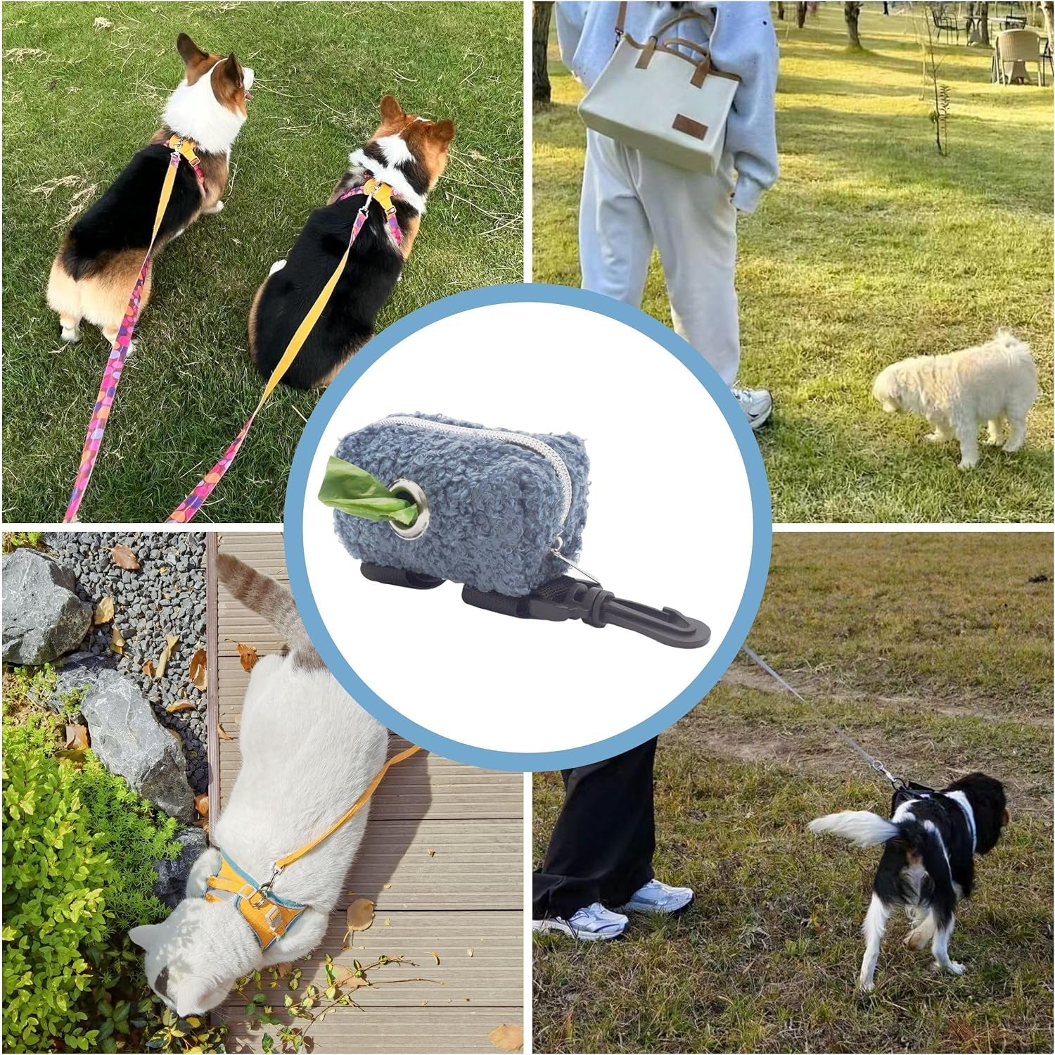 Portable and Reusable Dog Waste Bag Dispenser in Indigo