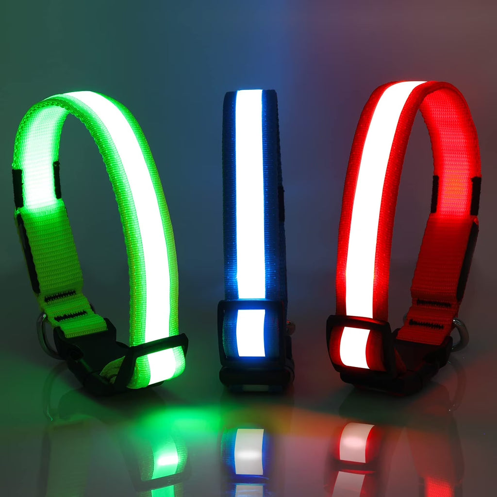 USB Rechargeable Waterproof LED Dog Collar - Adjustable Super Bright Safety Light for Enhanced Visibility