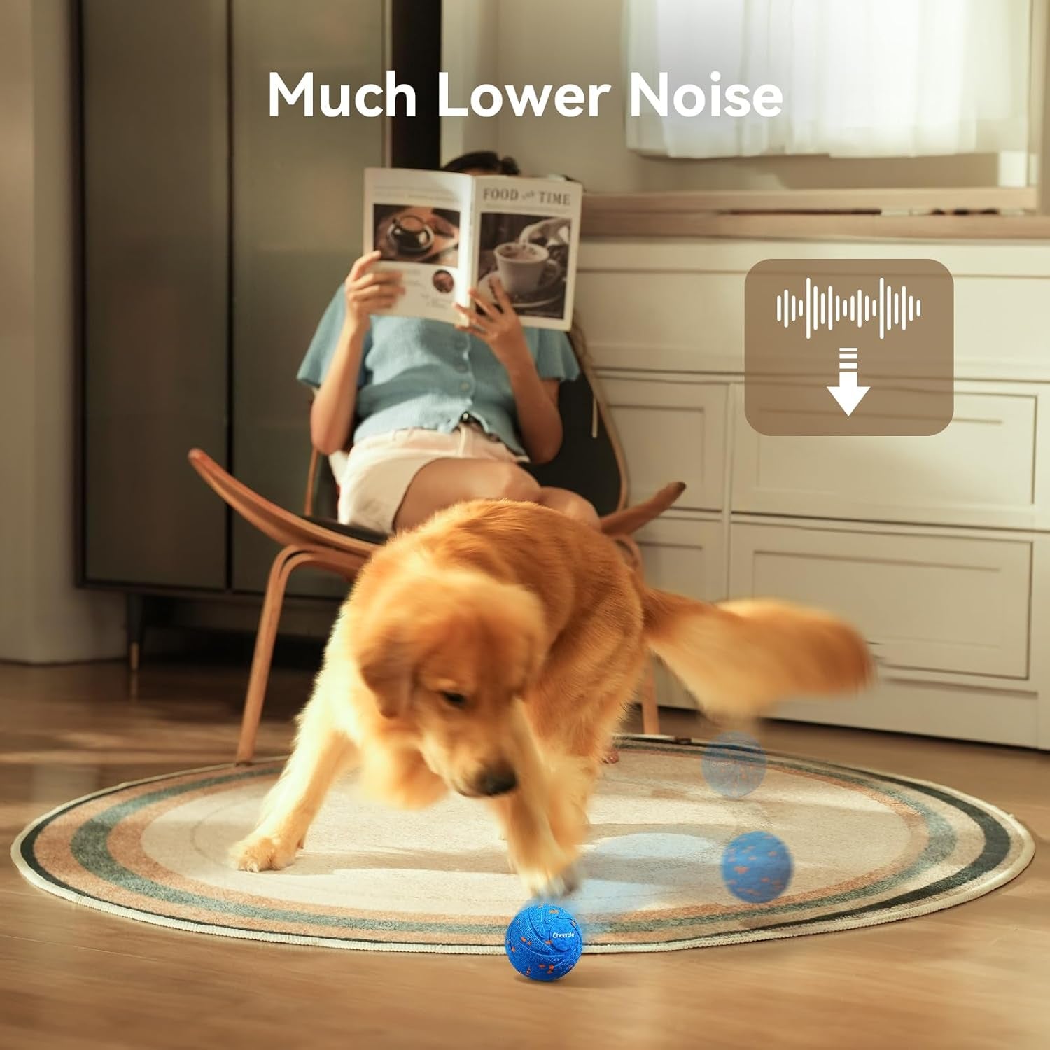 Smart Interactive Dog Toy - Wicked Ball AIR, Automatic Moving and Rotating Ball, E-TPU Material, IPX7 Waterproof, Ideal for Puppies and Medium to Large Dogs