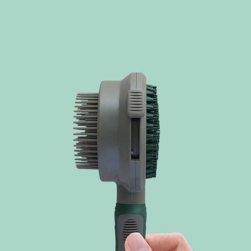 Self-Cleaning Double-Sided Slicker Brush for Pet Hair Removal and Massage for Cats