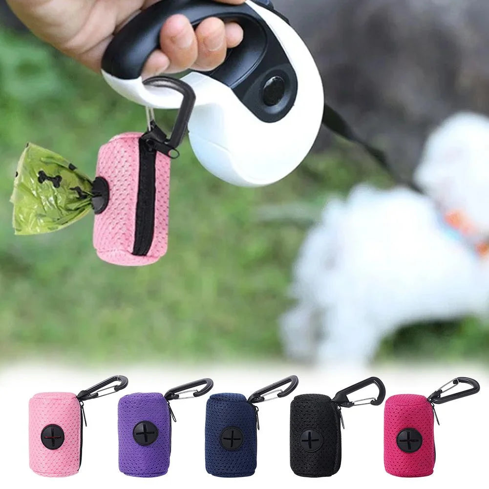EZLIFE Mesh Dog Poop Bag Holder - Hangable Pet Waste Dispenser for Travel, Walking, and Hiking